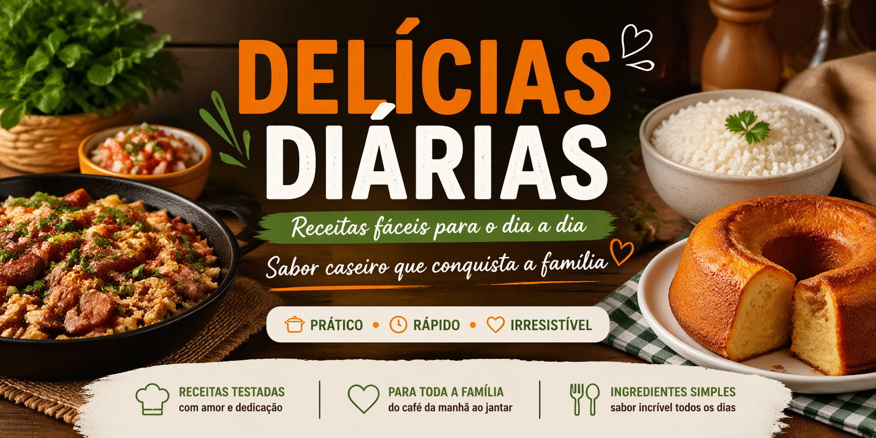 Delícias Diárias: Receitas Fáceis, Rápidas e Deliciosas para Todos os Dias