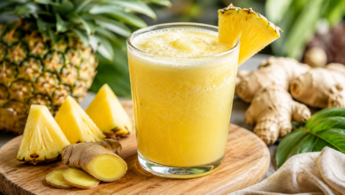 Suco de Abacaxi com Gengibre que Desinfla a Barriga e Dá Energia de Manhã Suco de Abacaxi com Gengibre que Desinfla a Barriga e Dá Energia de Manhã receita