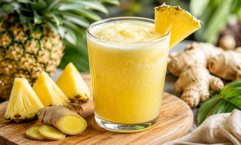 Suco de Abacaxi com Gengibre que Desinfla a Barriga e Dá Energia de Manhã receita