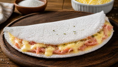 Tapioca Recheada que Não Gruda na Chapa e Fica com Bordas Perfeitas receita
