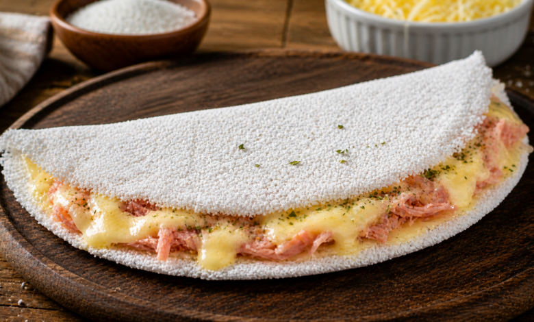 Tapioca Recheada que Não Gruda na Chapa e Fica com Bordas Perfeitas receita