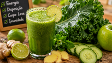 Suco Detox Verde com Couve e Gengibre que Não Amarga e Dá Energia de Manhã receita