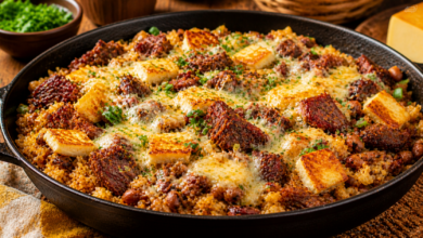 Baião de Dois Tradicional do Ceará com Carne de Sol e Queijo Coalho Derretido receita